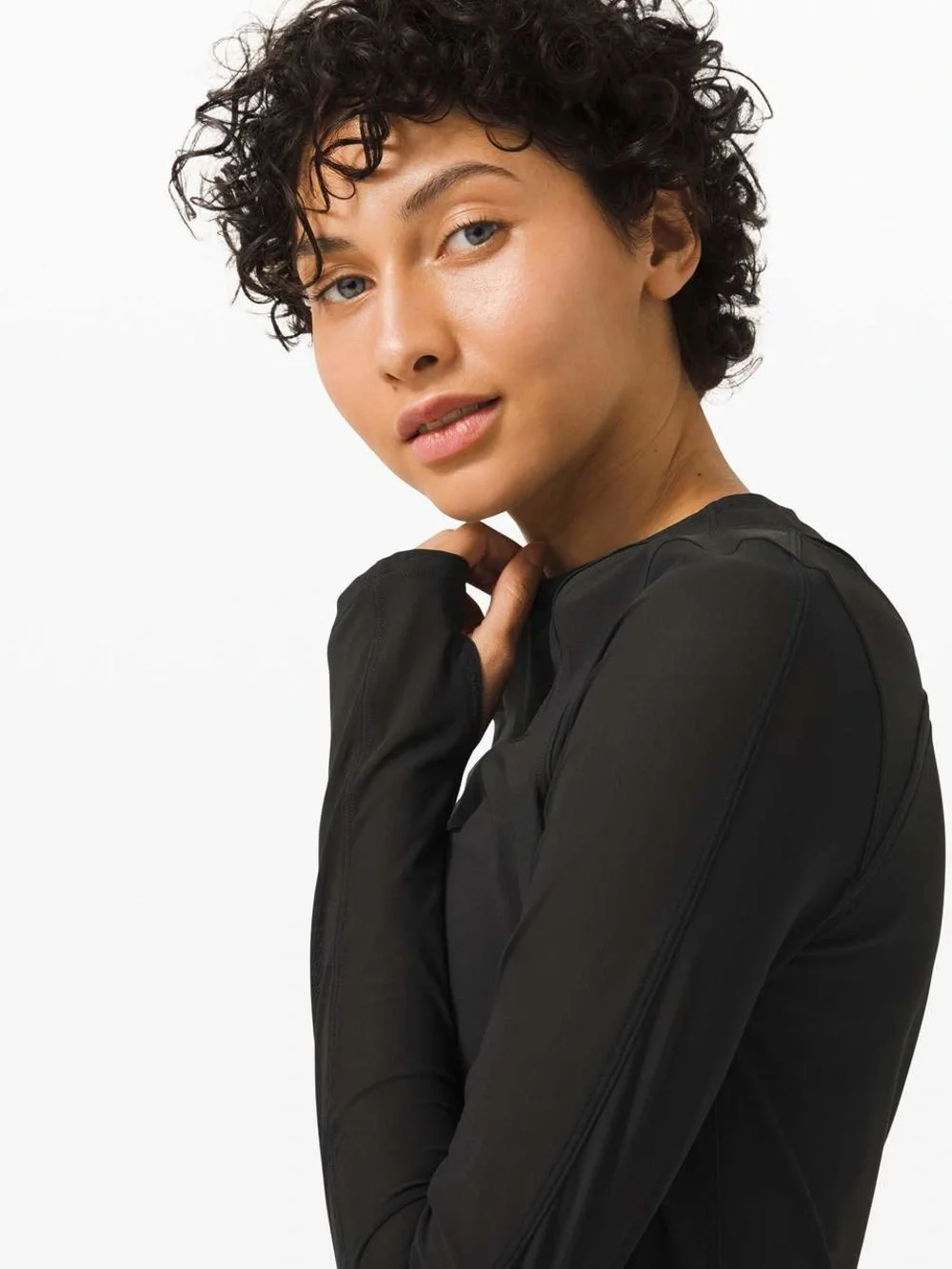 LULULEMON Set Challenger Mesh Long Sleeve in Black - M